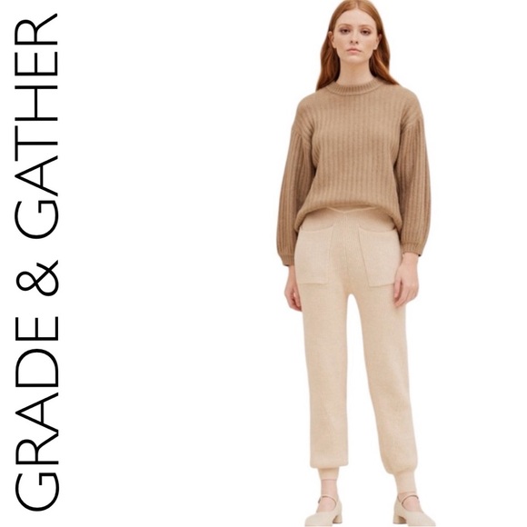 grade & gather Pants - 537:  GRADE & GATHER NWT SWEATER JOGGERS OAT (GG2)